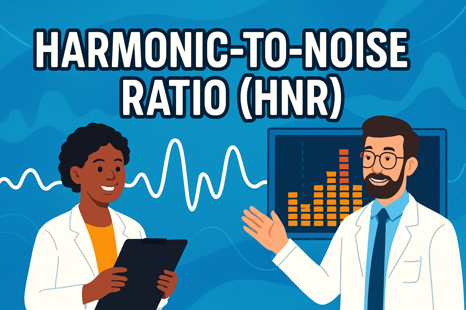 Harmonic-to-Noise Ratio (HNR) quantifies breathiness, roughness, and periodicity in patient voices.