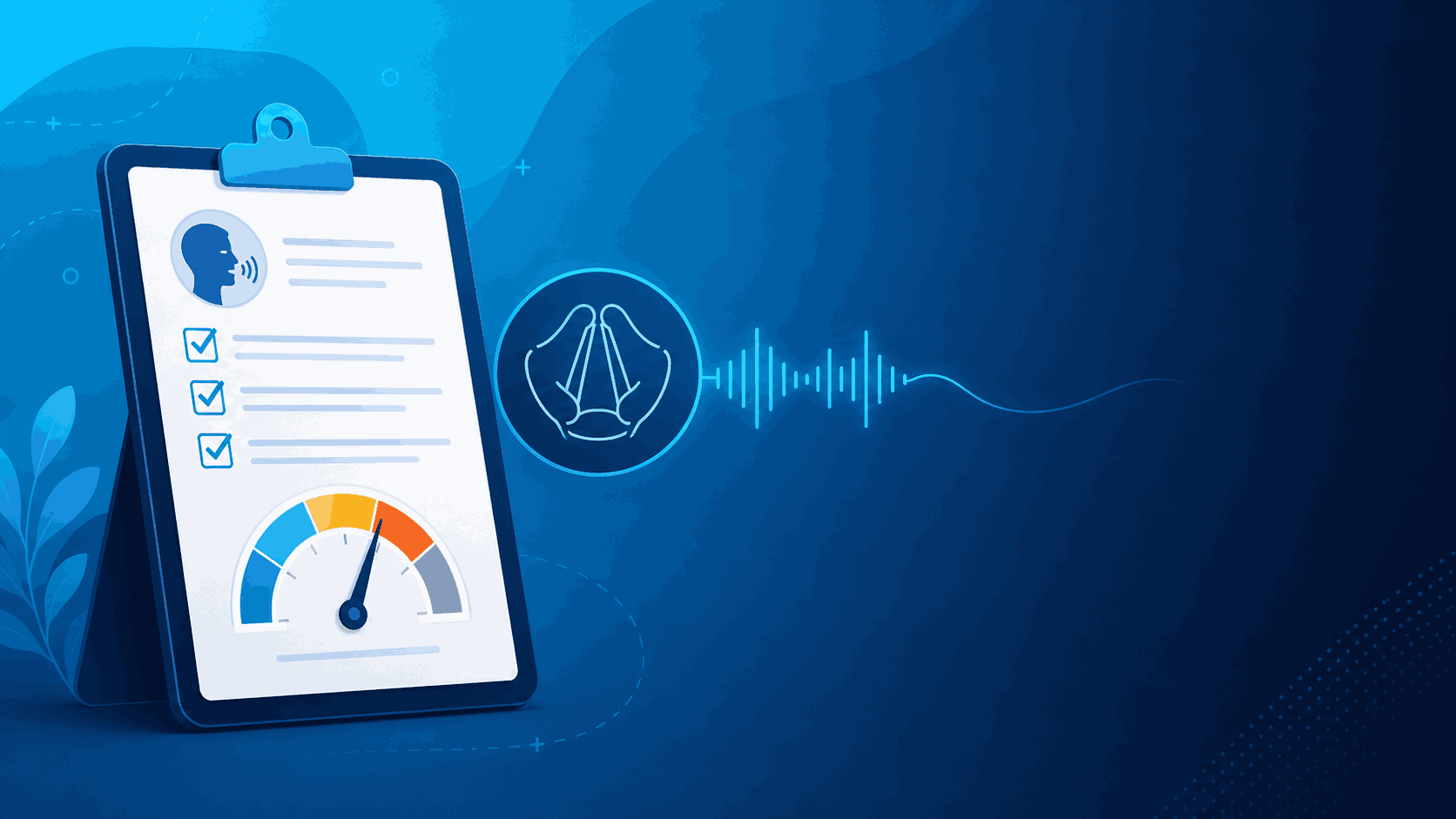 Clinician reviewing Voice Handicap Index scoring results